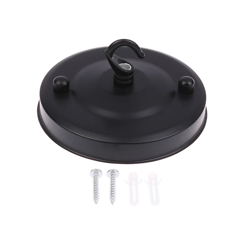 1Pc Lamp Part Ceiling Plate Holder Fitting Wall Hook Light Living Room Pendant Plate 10.5*6cm Household DIY Chandelier Decor Oasis Select Black