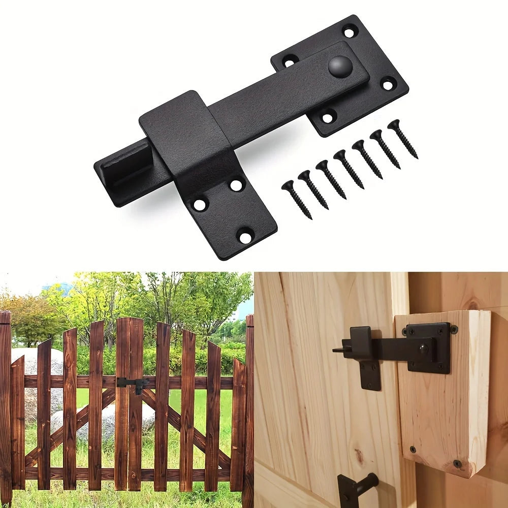 One Piece of Robust Matte Black Metal Latch for Barn Doors,Suitable for Both Indoor And Outdoor Solid Wood Doors Oasis Select black 5.5inch