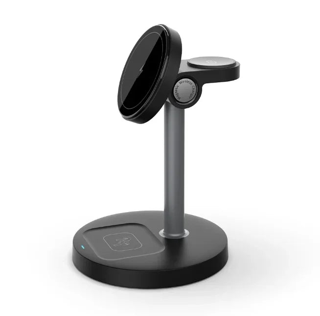 3 in 1 Desktop Magnetic Wireless Charger For iPhone 17 16 15 14 13 12 Pro Max Samsung Huawei xiaomi for Apple Watch AirPods Pro Oasis Select black
