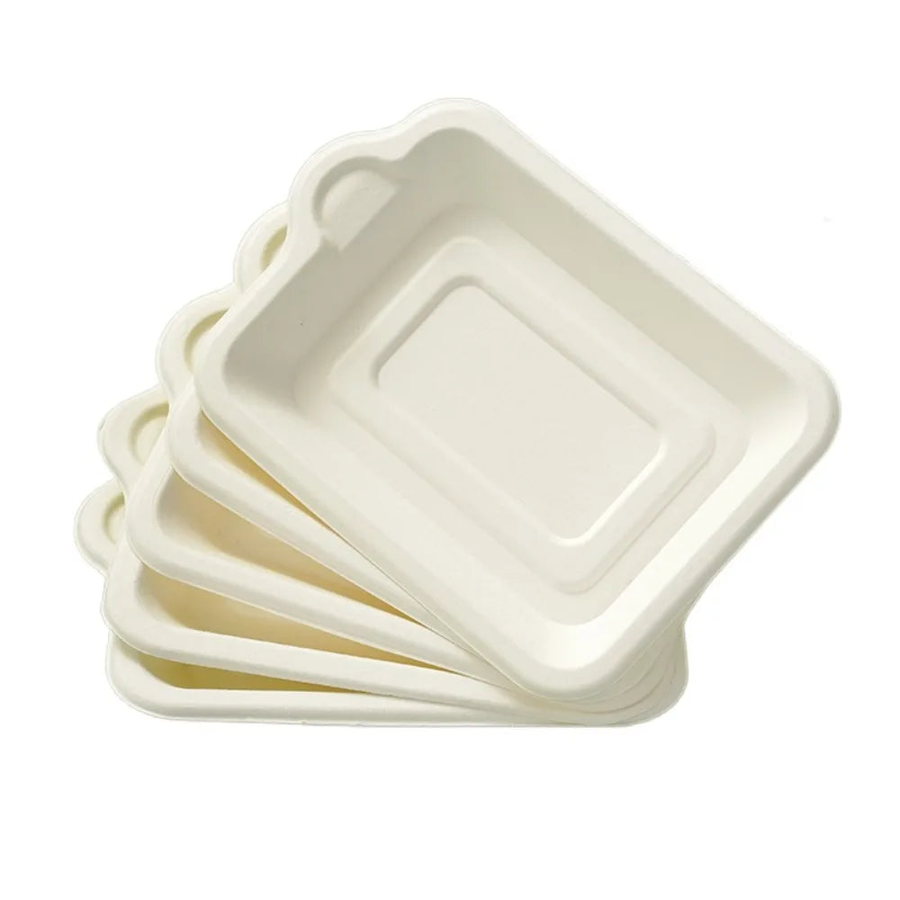 100-Pack Biodegradable Square Disposable Paper Plates | Eco Cake Disposable Paper Plates Oasis Select Style B