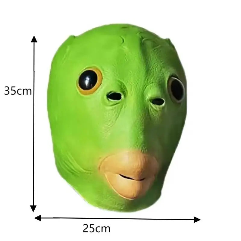 Green Fish Head Mask Toy Sand Sculpture Play Strange Green Fish Head Cover Oasis Select