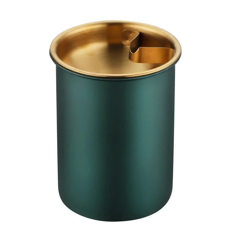 Creative Stainless Steel Ashtray Household and Car Anti-fly Ash and Anti-drop Ashtray Bar Funnel with Lid Ashtray Oasis Select