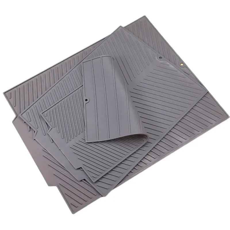 Silicone Drying Mat Drain Pad Pots Dish Drainer for Kitchen Tableware Non Slip Heat Resistant Anti Scald Coaster Utensil Holder Oasis Select