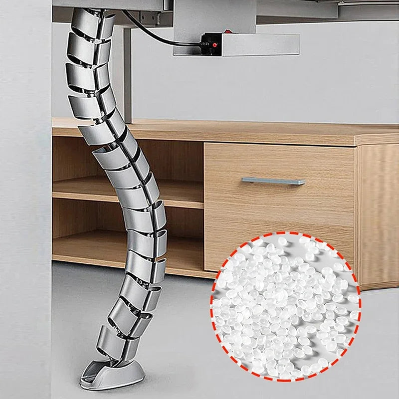 78cm Wire Spine Cable Sleeve Workstation Snake Wire Organizer Under Desk Cable Wire Management Computer Cord Protective Tube Oasis Select