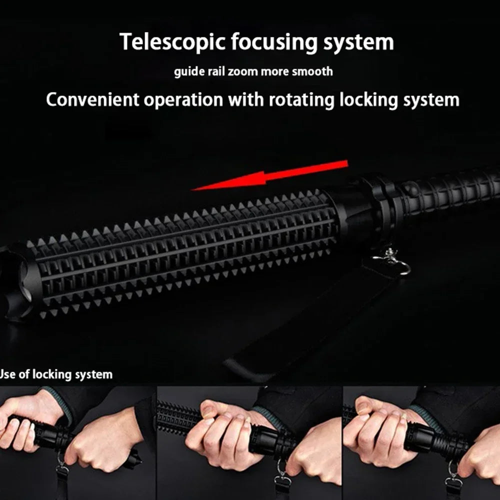 KDULIT Wolf Tooth Stick Flashlight Strong Light Charging Outdoor Super Bright Multi Functional Telescopic Self Defense Window Oasis Select
