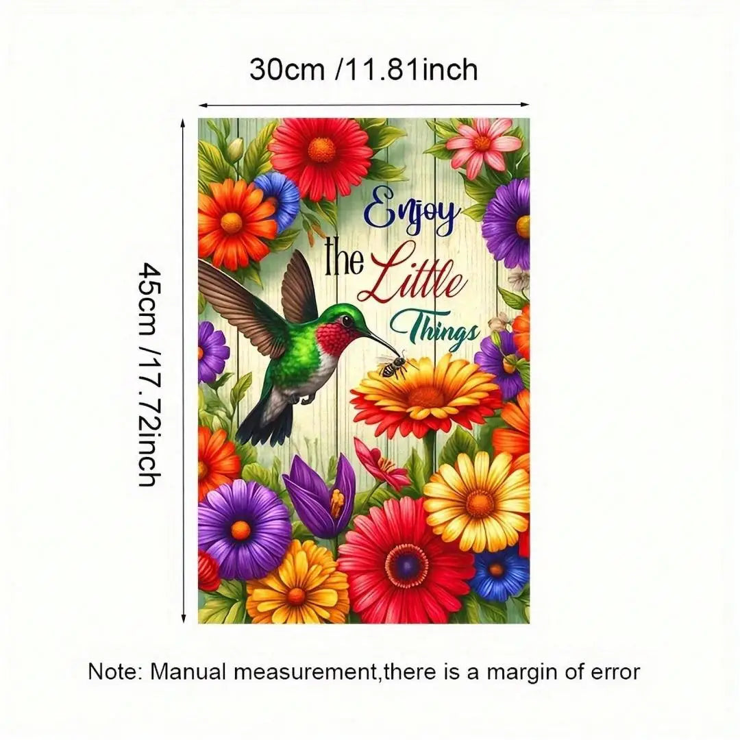 Double-sided garden flag with hummingbird design—for hanging in the yard, home decor, and holiday decorations; no flagpole requi Oasis Select MULTI