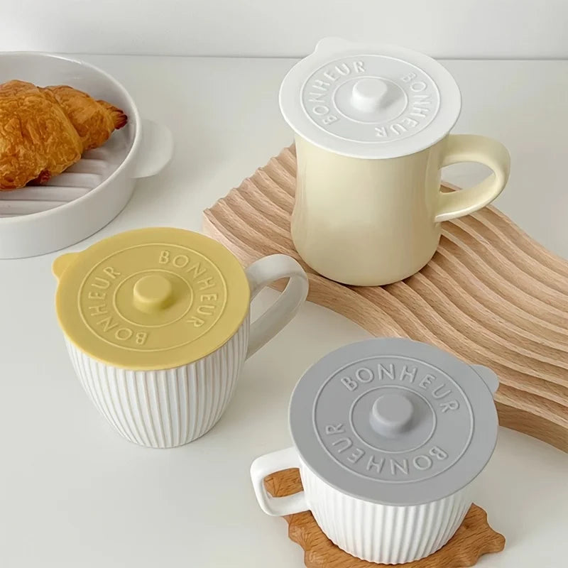 2pcs Silicone Cup Lids - Non-Slip Dust-Proof Lids for Mugs, Glasses, Tea Cups - Food-Grade Reusable Lids with Ribbed Grip Oasis Select