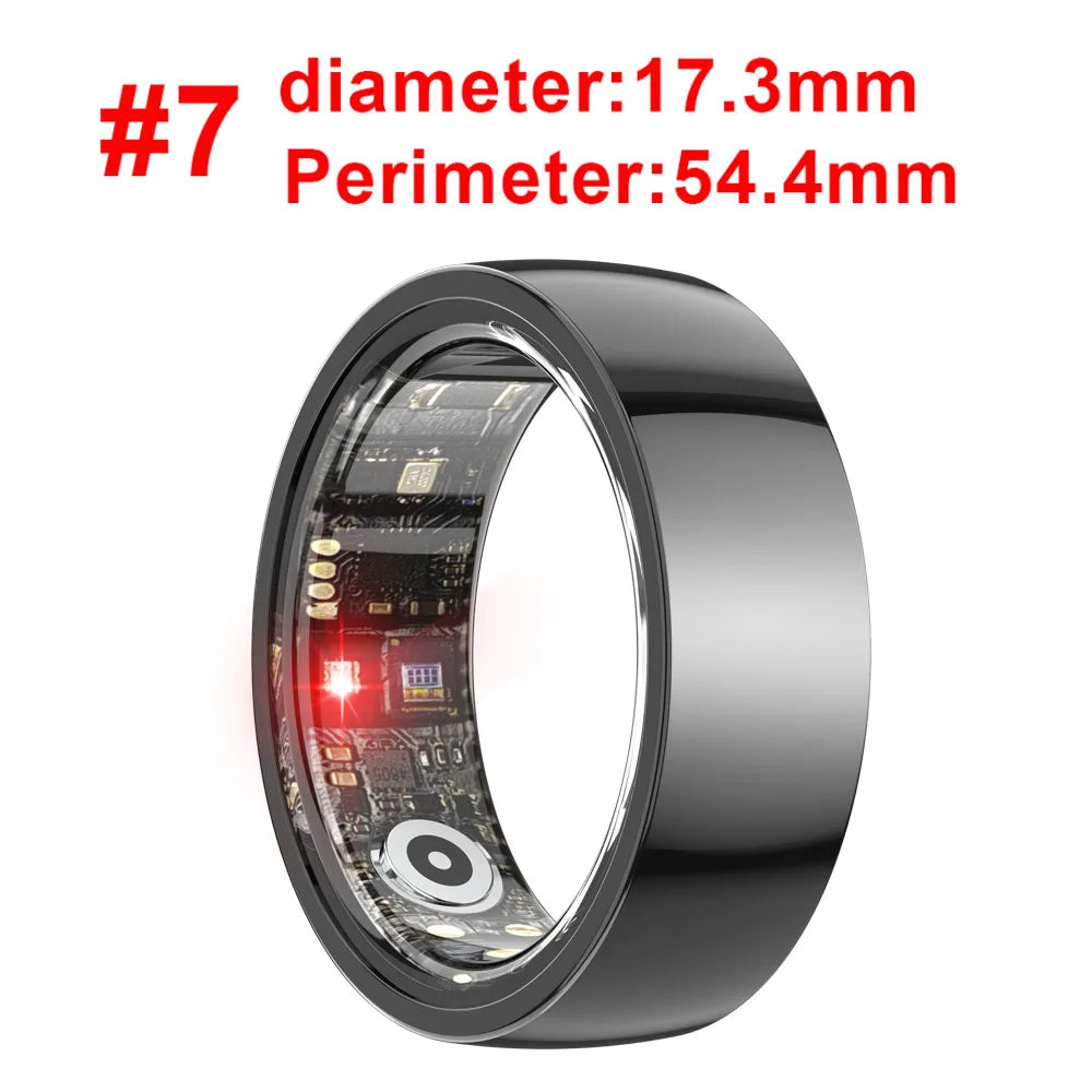 Smart Ring Men Women Health Heart Rate Sports Rings Sleep Monitoring IP68 Waterproof Smartring Wearing Without Sensation Oasis Select BK 7