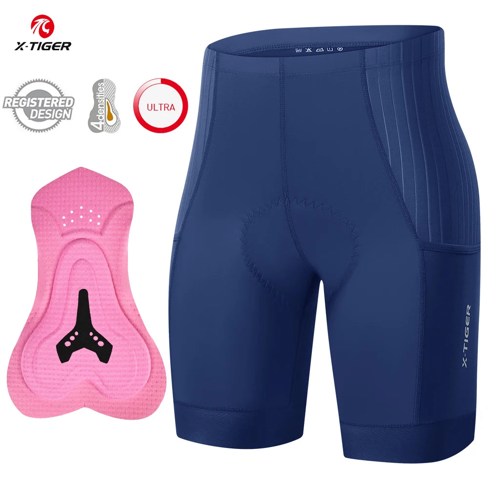 X-TIGER Women's Cycling Shorts 7 Hour Padded Mountain Road Bike Shorts Summer Breathable Bicycle Riding Shorts Oasis Select XW-DK-36402 M