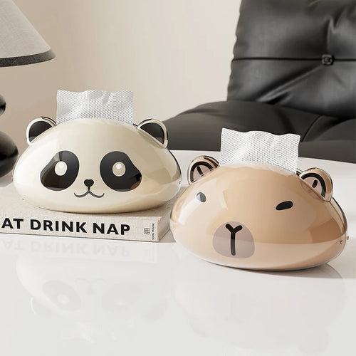 1 Cute Panda Tissue Box, Kitchen Napkin Storage Box, Cartoon Toilet Paper Box, Cute Desktop Paper Box, Home Decoration Oasis Select