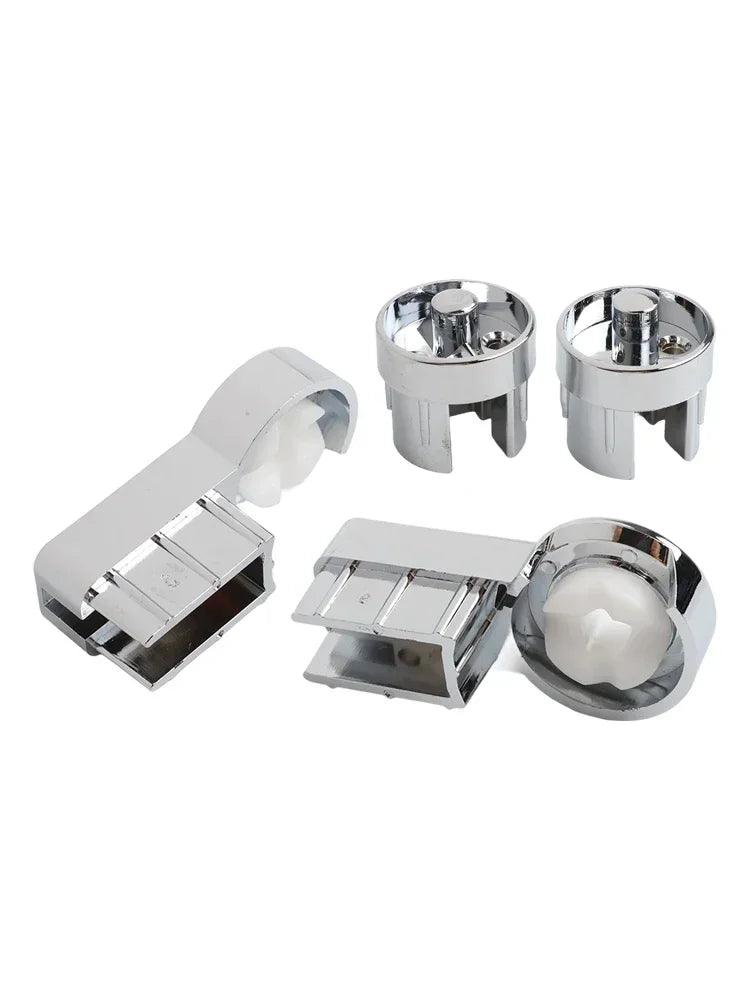1-Set Bath Hinge Brackets Shower Screen Hinges ABS Chrome Plating Shower Holder Household Bathroom Replacement Spare Parts Oasis Select