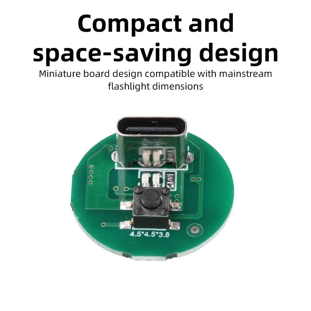 1/5PCS Strong Flashlight Driver Board 10-20W Flashlight Driver Board Single-Speed Control Type-c Charging and Discharging Module Oasis Select