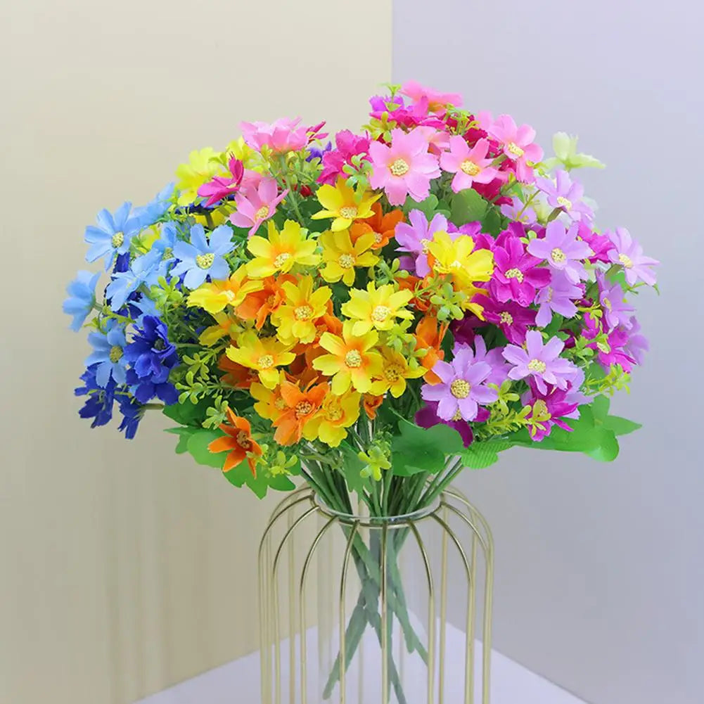 Artificial Silk Daisy Bouquet – Fake Wildflowers for Home & Wedding