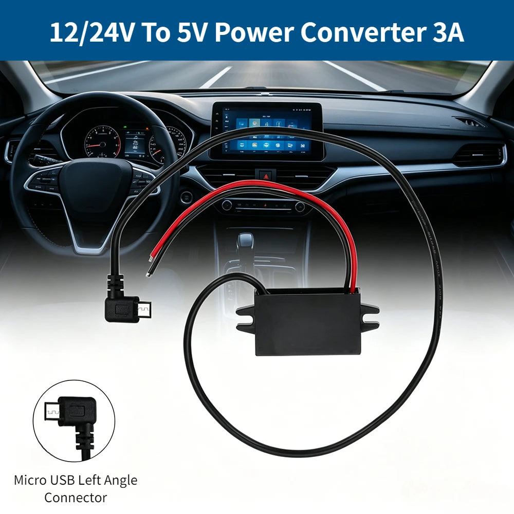 12/24V To 5V Power Converter 3A Step Down Converter Voltage Reducer Transformer Power Supply Module For Car Truck Solar System Oasis Select