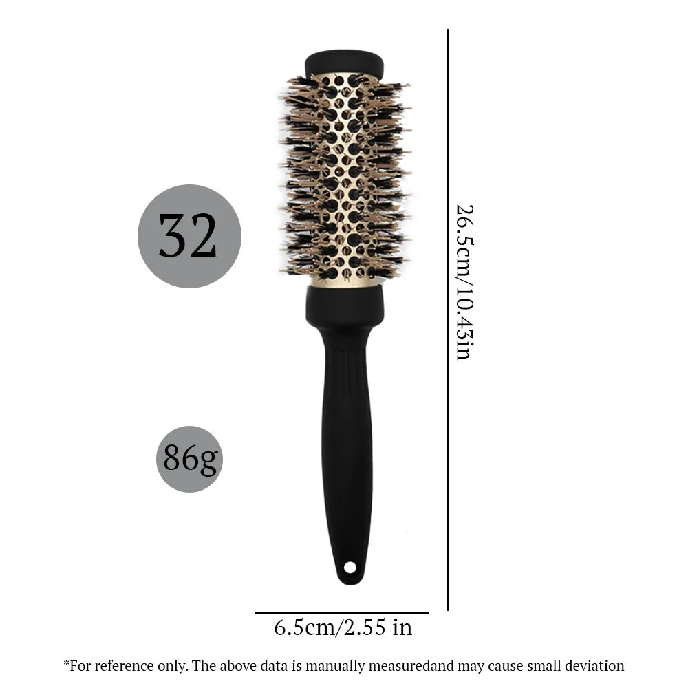 Hair Brush Comb Professional High Temperature Resistant Ceramic Iron Round Comb 5 Sizes For Blow Dry Salon Styling Tools Oasis Select LG01-32