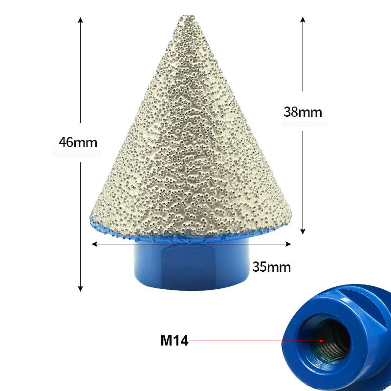 JUSTINLAU 1PC M14 Diamond Ceramic Tile Chamferer Trimmer Marble Concrete Hole Saw Masonry Drilling Drill Bit Diameter 35-75mm Oasis Select M14x2-35mm