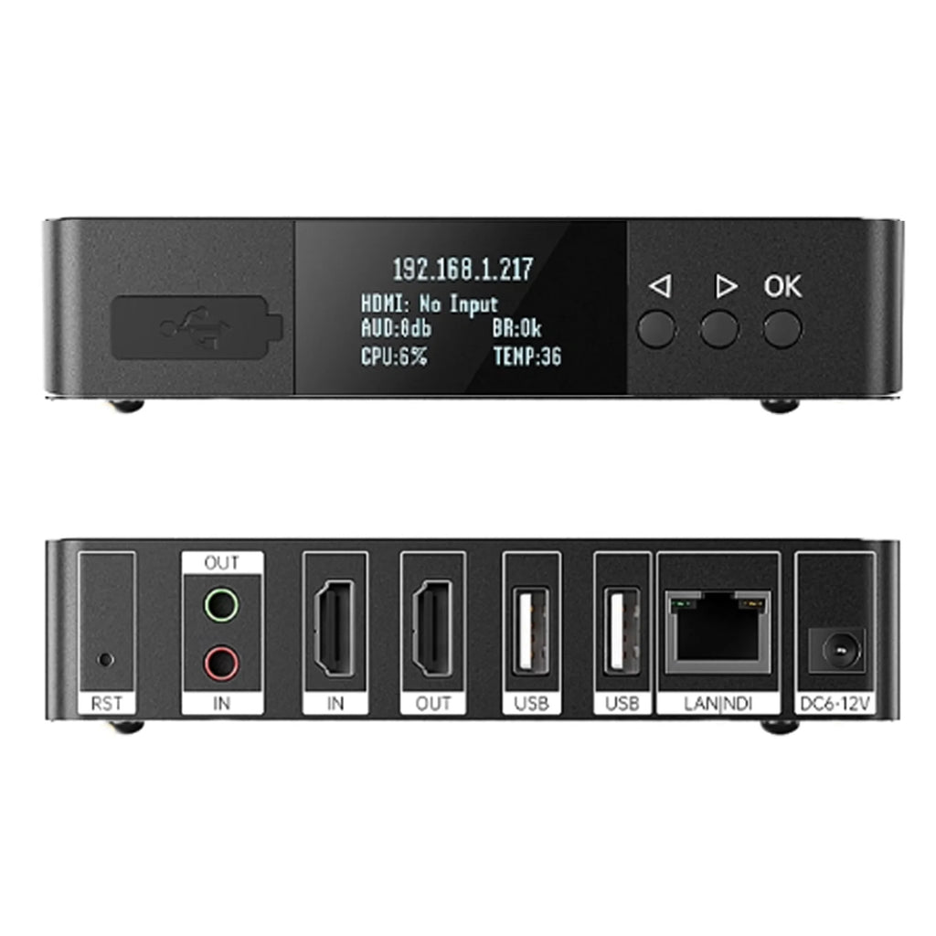 HD Encoder NDI Decoder 4K 1080P SRT RTMP H265 Live Streaming Oasis Select black