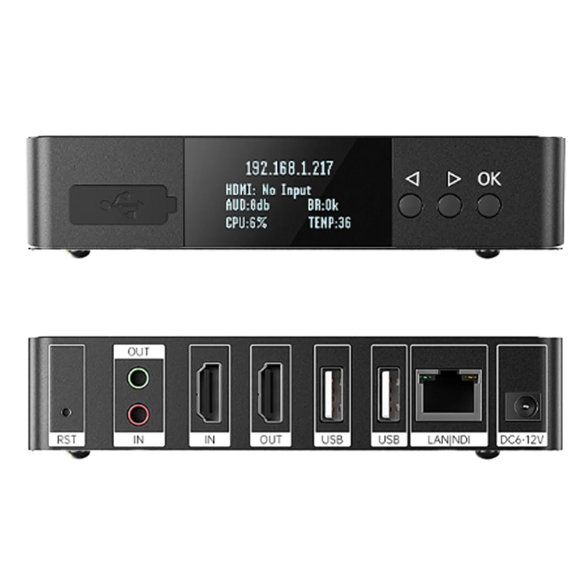 HD Encoder NDI Decoder 4K 1080P SRT RTMP H265 Live Streaming Oasis Select black