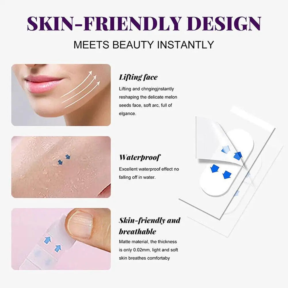 40 Patches Lifting Face Stickers Waterproof V Face Makeup Adhesive Transparent Face Patches Invisible Face Lift Tape Skin Care Oasis Select