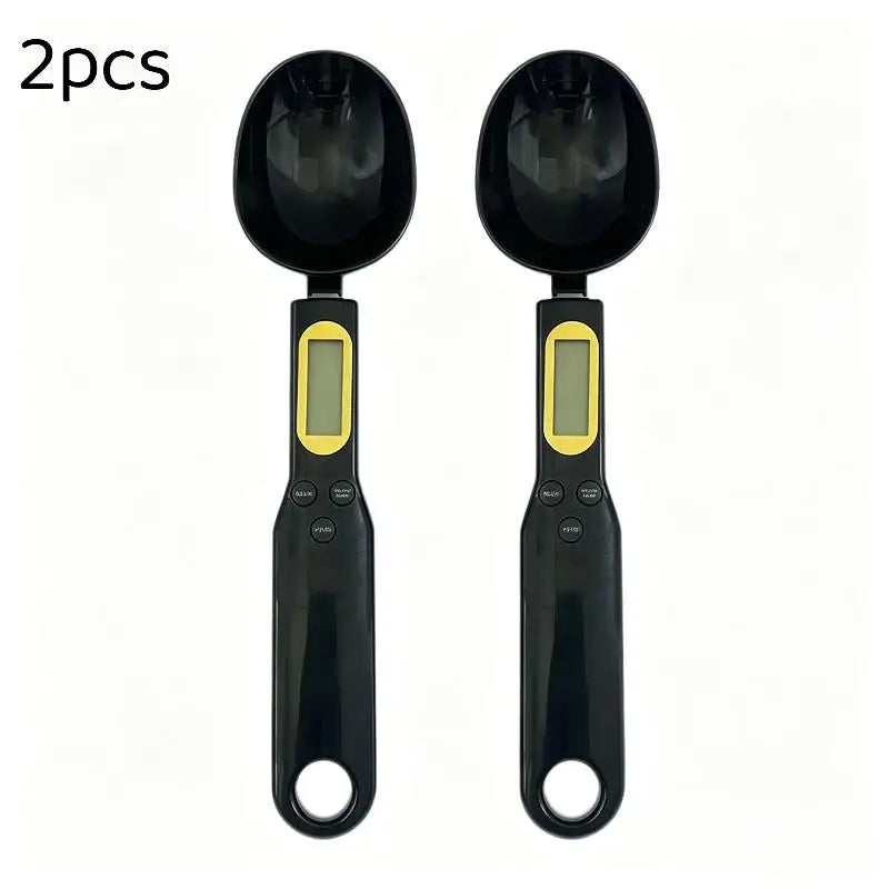 1/2Pcs Digital Measuring Spoon Scale Easy to Clean LCD Display 0.1-500g Food Weighing Tool for Kitchen Baking Pet Food Measuring Oasis Select Black 2pcs