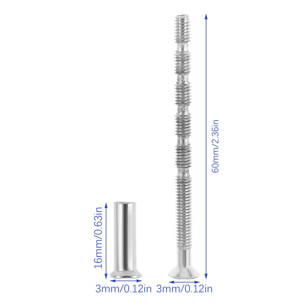 10 Sets M3*60mm Cross Countersunk Head Bamboo Screws with M3*16mm Nuts (5 Sections) for Knob Shades,terrace Knobs,door Knobs Oasis Select