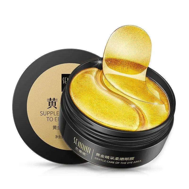 60pcs Golden Moisturizing Eye Mask Relieve Eye Fatigue Nourish Eye Area Collagen Crystal Eye Mask Korean Skin Care Masks Oasis Select Gold Eye Mask
