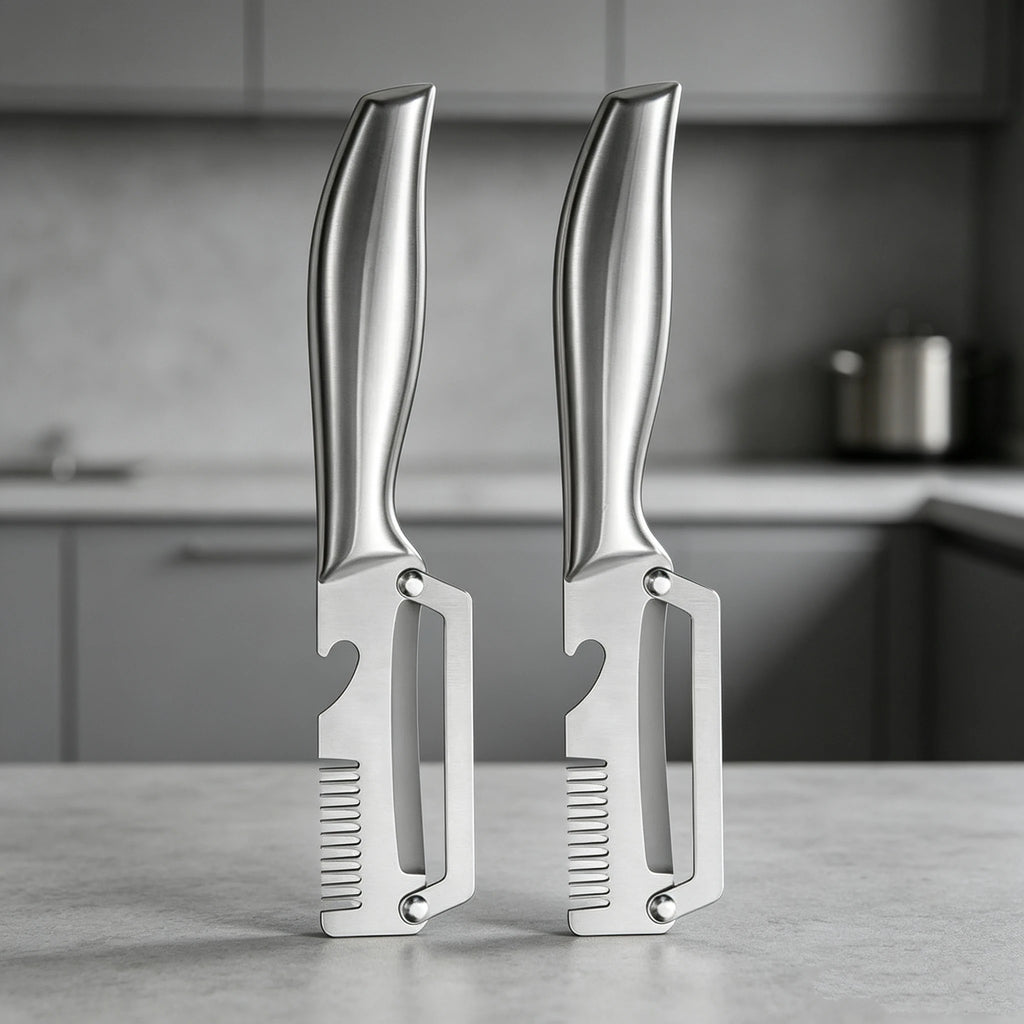 Stainless Steel Peeler Wooden Handle – Multi-Function Kitchen Tool Vegetable Peeler Oasis Select 2pcs Stainless ste