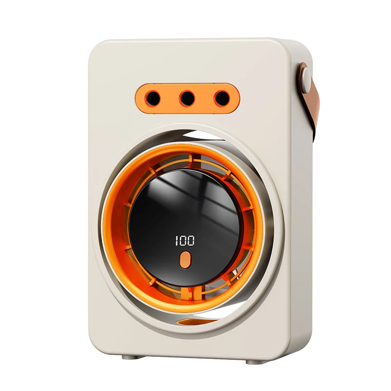 New Model Triple-Hole Mist Electric Fan USB Recharge Spray Fan Portable Cooling Fan Desktop Cooling Fan with 100-Speed Steples Oasis Select White