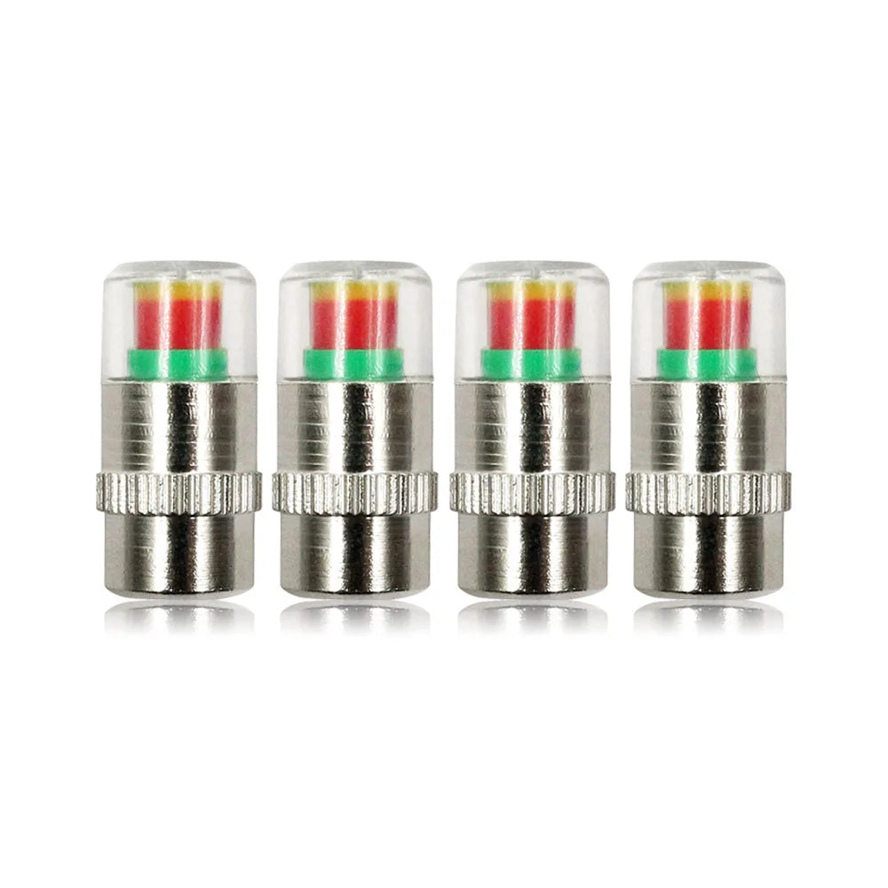 Tire Pressure Valve Stem Caps – 3-Color Alert, 4 or 8 Pack Tire Pressure Cap Oasis Select