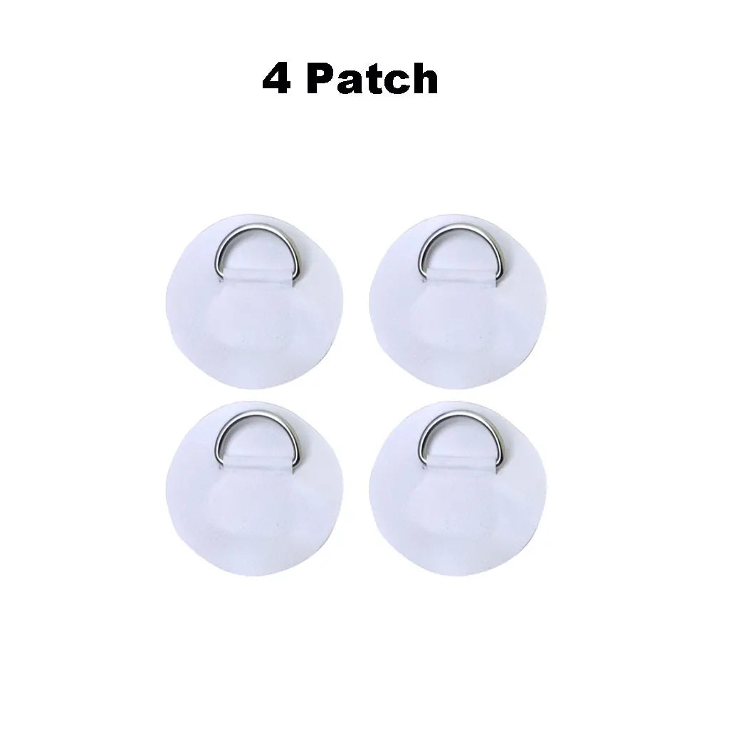 6.5CM D-Ring Patch for Inflatable Boat Kayak Dinghy SUP D-Ring PVC Patch Stand-Up Paddleboard Canoe Rafting Rope Ring Patch Oasis Select 4 White