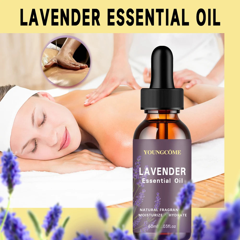 YOUNGCOME Organic Lavender Oil 40/60ml – Hair, Skin & Aromatherapy Lavender Face Oil Oasis Select