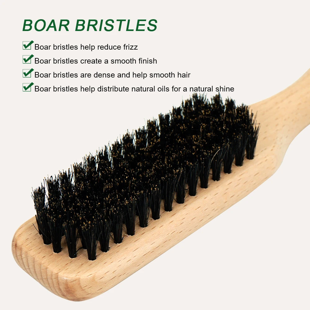 Wooden Bristle Hair Brush Set – All Hair Types | Detangle & Style Hair Brush Set Oasis Select