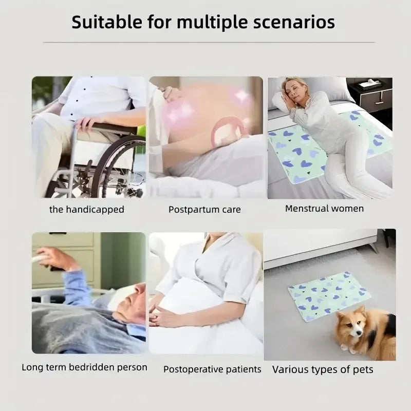 Washable & Reusable Anti-Slip Bed Protector Pad - Thick Durable Polyester Fiber Care Mat Design for Cat, Dog & Pets Cat Beds Oasis Select