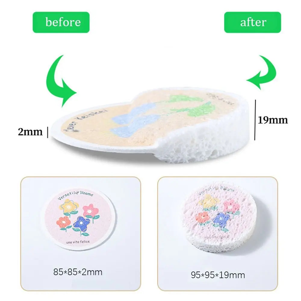 4Pcs Magic Wipe Cleaning Sponges Cotton Scouring Pads Wood Pulp Dishwashing Sponge Melamine Dishcloth Wood Pulp Washing Tool Oasis Select