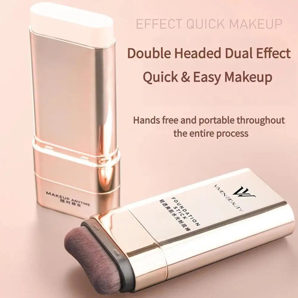 Face Foundation Stick With Brush, Velvet Moist Light Concealer Full Coverage Oil Control Dark Circles Corrector Facial Makeup Oasis Select
