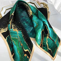 Versatile Casual Women's Hairbands 70x70cm Printed Shawls Wraps Imitation Silk Neck Tie Hijab for Women Oasis Select 70x70cmC