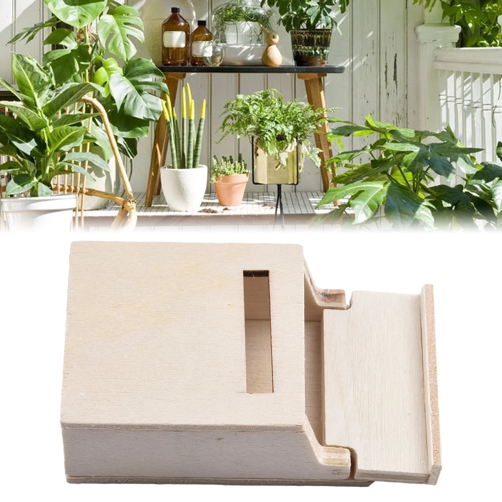 Miniature Blank Mail Box House Mi-ni Mail Box Miniature Wooden Flip Mailbox Model For DIY Enthusiasts And Crafters Oasis Select