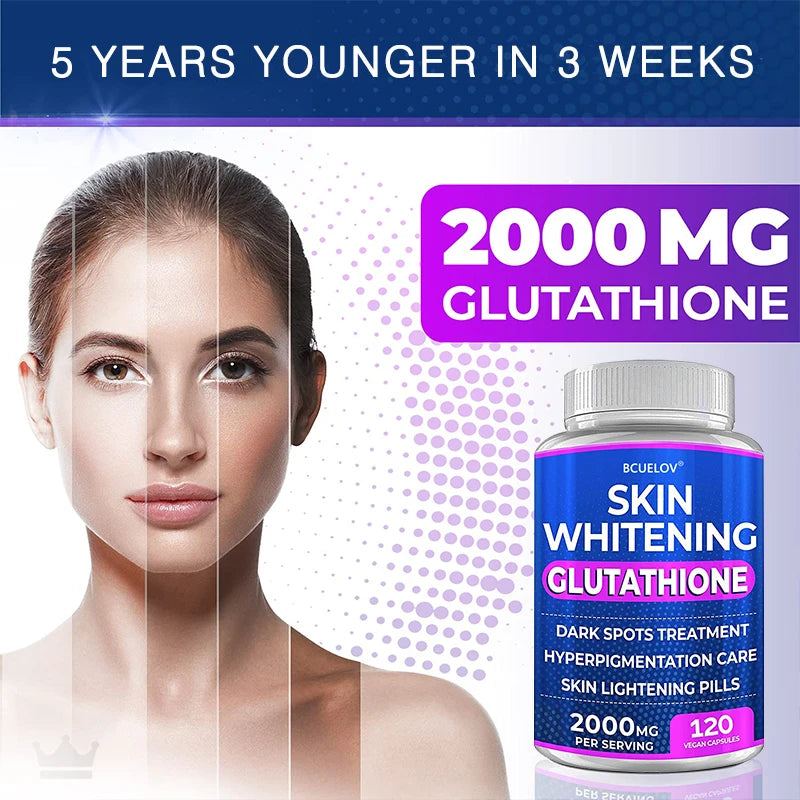 Glutathione Skin Brightening Pills 2000mg – Turmeric Bearberry Skin Brightening Supplement Oasis Select