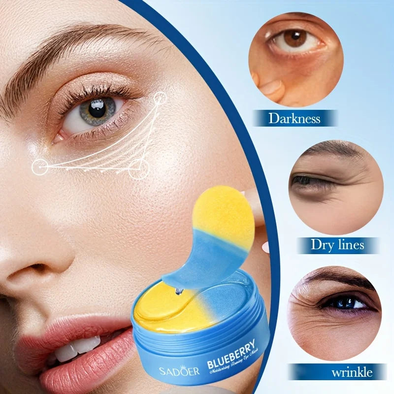 Blueberry Eye Mask,Nourishing And Moisturizing Eye Light Beige,Hydrating Eye Mask 30pairs/bottle-1 bottle Oasis Select