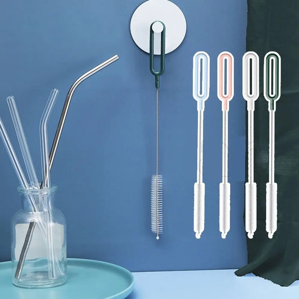 Stainless Steel Nylon Brushes Household Reusable Baby Bottle Cleaner with Long Handle Kitchen Gadgets Straw Cleaning Brush Oasis Select