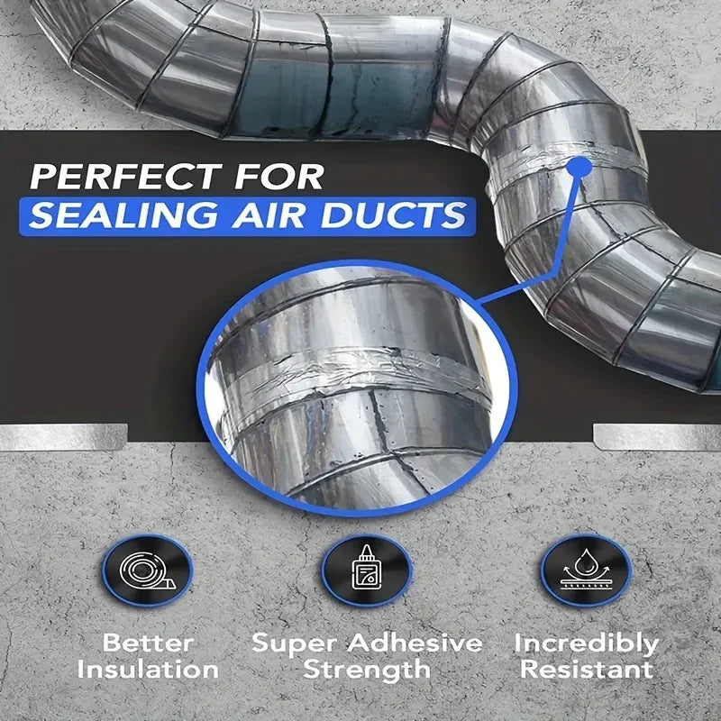 1-10Rolls Heavy Duty Aluminum Foil Tape for Duct Sealing and Hot Water Pipe Repair Heat Resistant Waterproof Adhesive Oasis Select