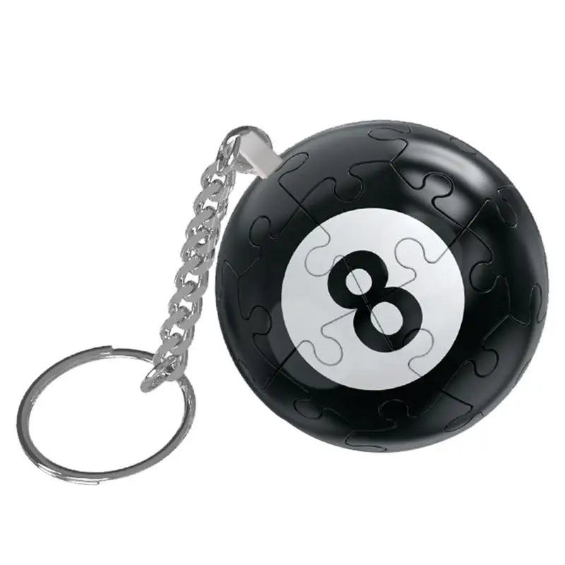 car Keychain 3D Jigsaw Puzzle Ball Black 8 Ball Puzzle Sphere Keychain Bag Pendant for Billiards Enthusiasts Backpack Accessory Oasis Select