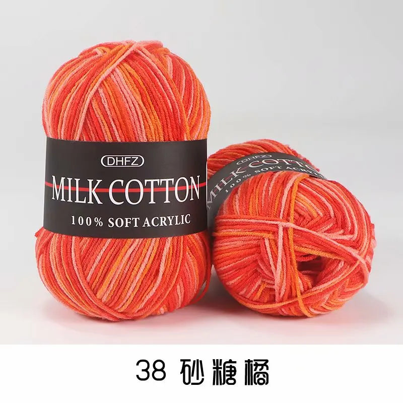 DIY Three Strands Graded Section Dyed Wool Medium Fine Cotton Thread
