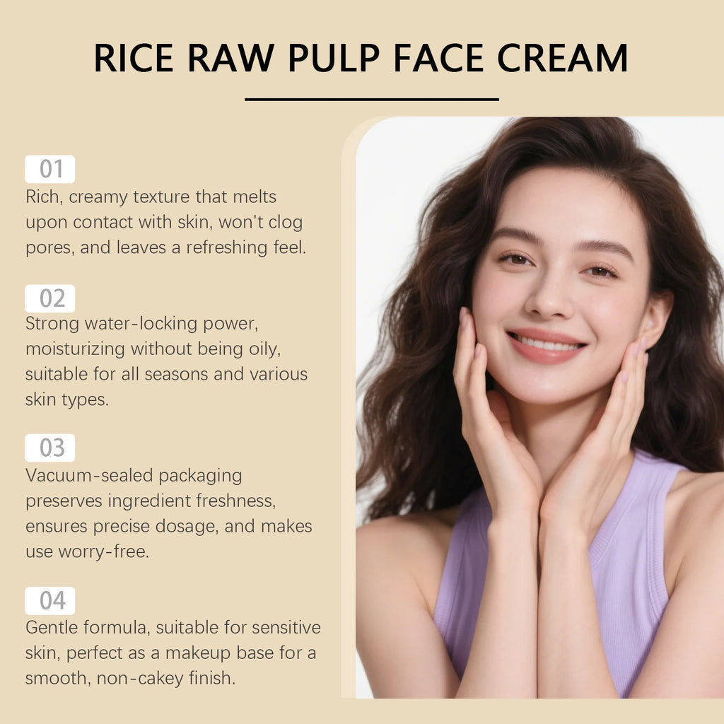 Rice Moisturizing Face Cream – Hydrating & Travel-Friendly Face Moisturizer Oasis Select