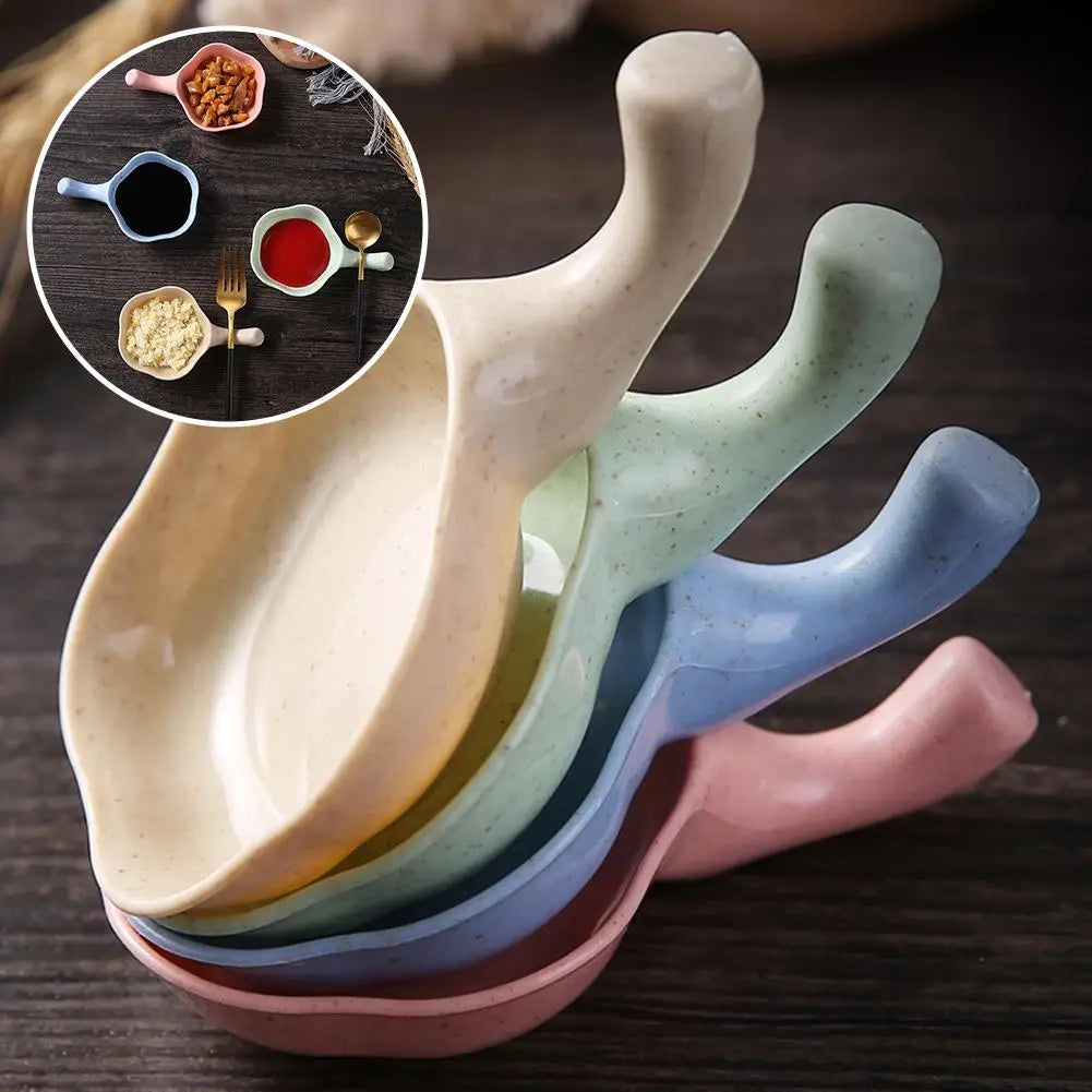 Wheat Straw Seasoning Dish with Handle | 4 Colors Sauce Dish Oasis Select