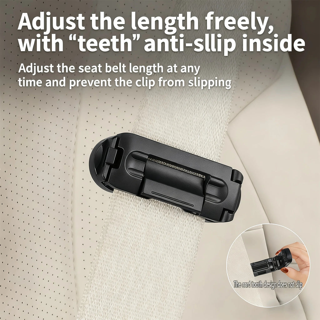 Adjustable Seat Belt Clip – Universal Slip-Resistant Buckle Clamp