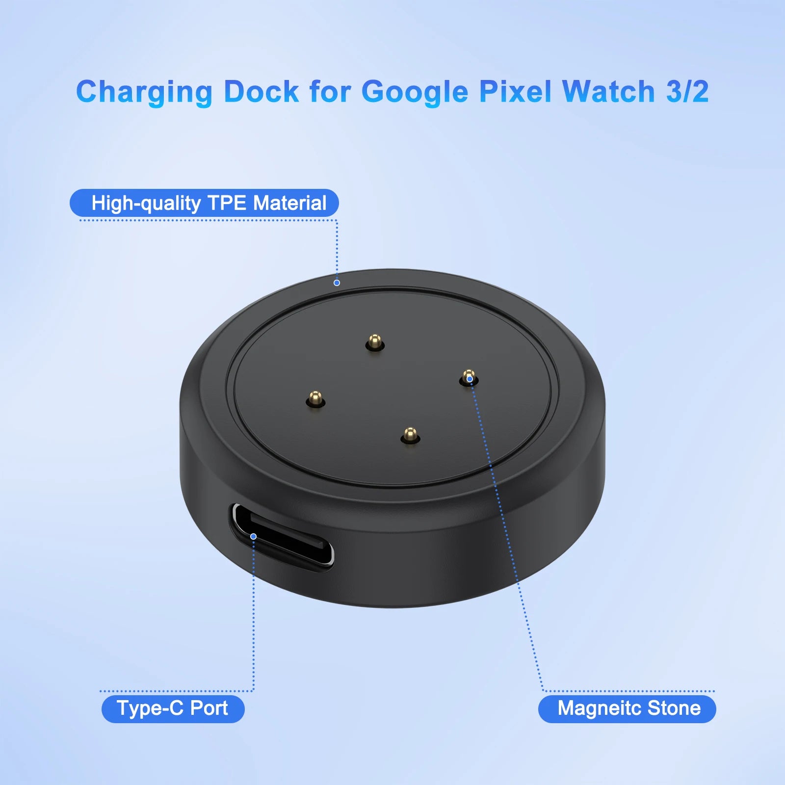Fast Charging Dock for Google Pixel Watch 3, 3XL & 2 + Lanyard Smartwatch Charging Dock Oasis Select