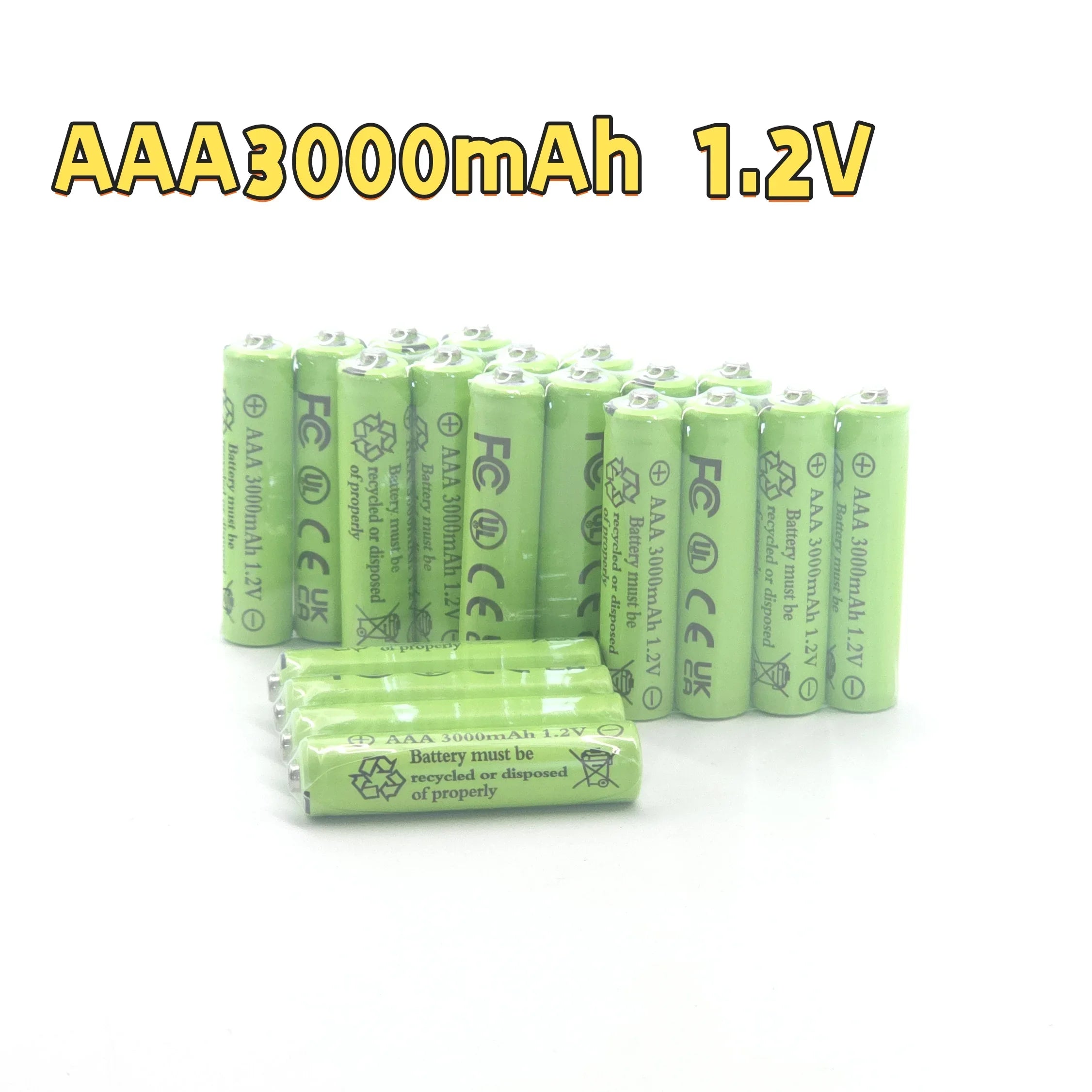 3A Fast Charging AAA Ni-MH Rechargeable Battery 3000mAh 1.2V for Flashlights, Solar Lights, Remote Controls (Free Shipping) Oasis Select