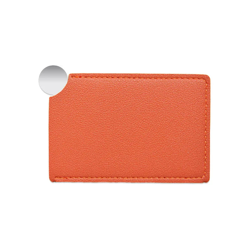 1pc Portable Mini Stainless Steel Unbreakable Makeup Pocket Mirror Cosmetic Mirror Cute Makeup Hand Pocket Mirror Oasis Select Orange