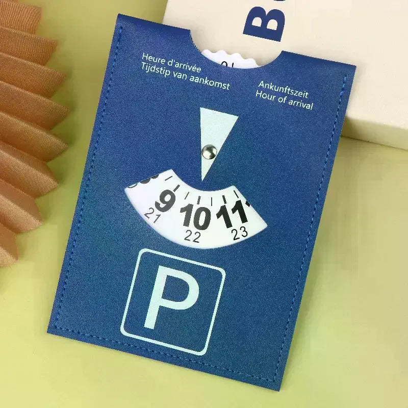 Reliable 4-Language PU Leather Parking Disc - European Design Universal Fit for Cars. Oasis Select